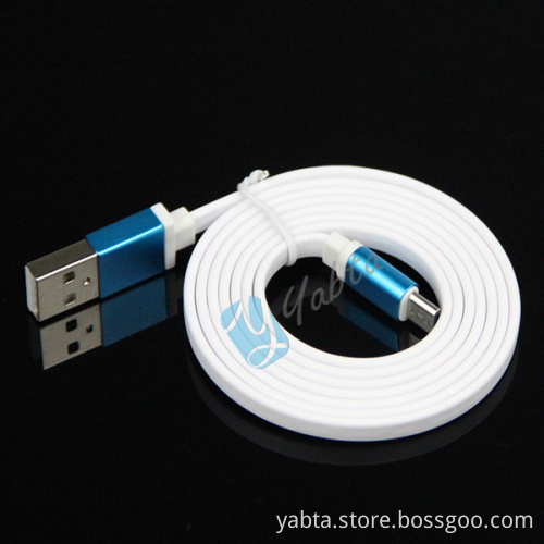 Metallic Flat Noodle Charging Data Cable For Iphone 6 6 plus 5 5S 5C Cable